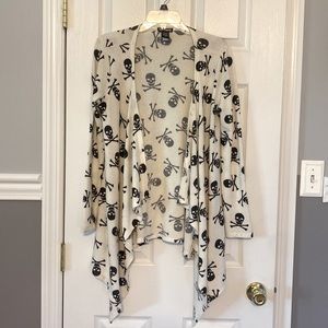 Skull and Crossbones cardigan, Hot Topic (Sm).